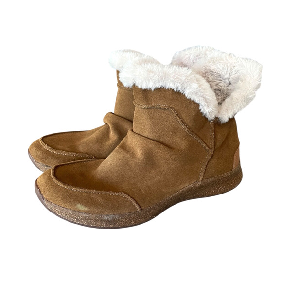 TAOS Future Mid Women's Size 11 Chestnut Brown Suede Faux Fur Lining Bootie - Picture 1 of 9